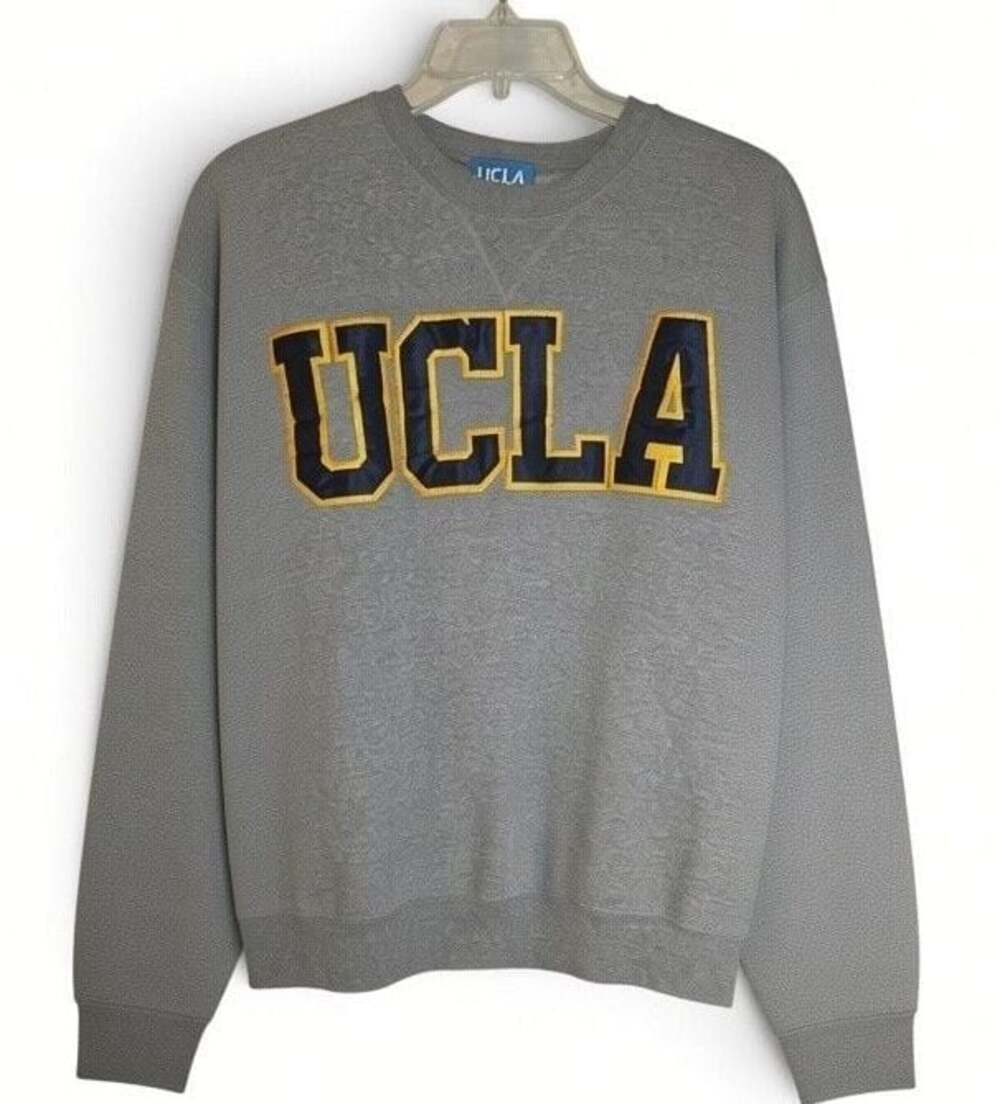 Vintage UCLA Gold Standard Heather Grey Embroidered Crewneck Sweatshirt SZ L